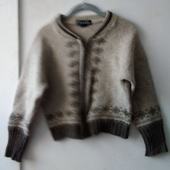 Size M Boca Bluesl Fleece ZipUp Front BeigeBrown Jacket Unisex 70% wool - Picture 2 of 2